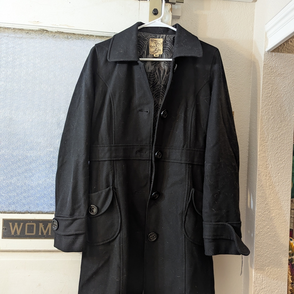 Tulle Woman Black Trench Coat